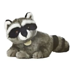 Realistic Stuffed Raccoon 10 Inch Plush Animal By Aurora