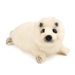 Handcrafted 12 Inch Lifelike Harp Seal Pup Stuffed Animal By Hansa -Stuffed Toy Store HN 3767 3