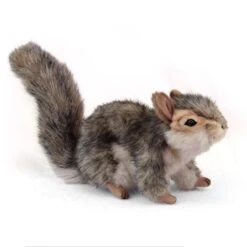 Handcrafted 9 Inch Sitting Lifelike Stuffed Gray Squirrel By Hansa