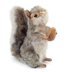 Handcrafted 8 Inch Standing Lifelike Stuffed Gray Squirrel By Hansa
