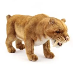 Handcrafted 18 Inch Lifelike Saber Tooth Tiger Stuffed Animal By Hansa